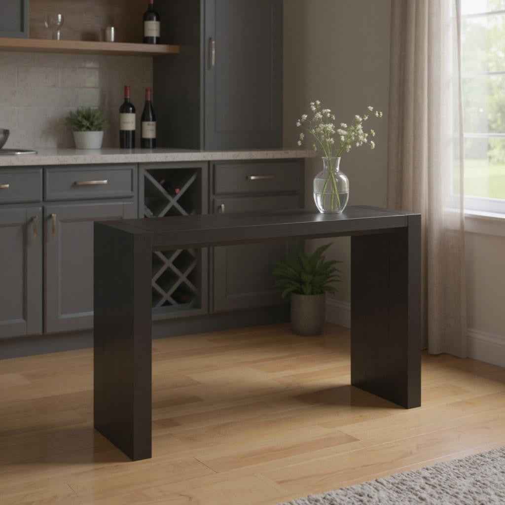 60" Espresso Wood Rectangular Bar Table