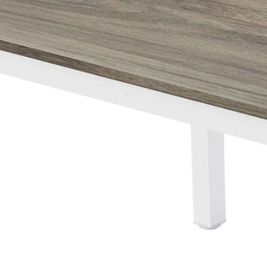 46" Gray Solid Wood Dining Table