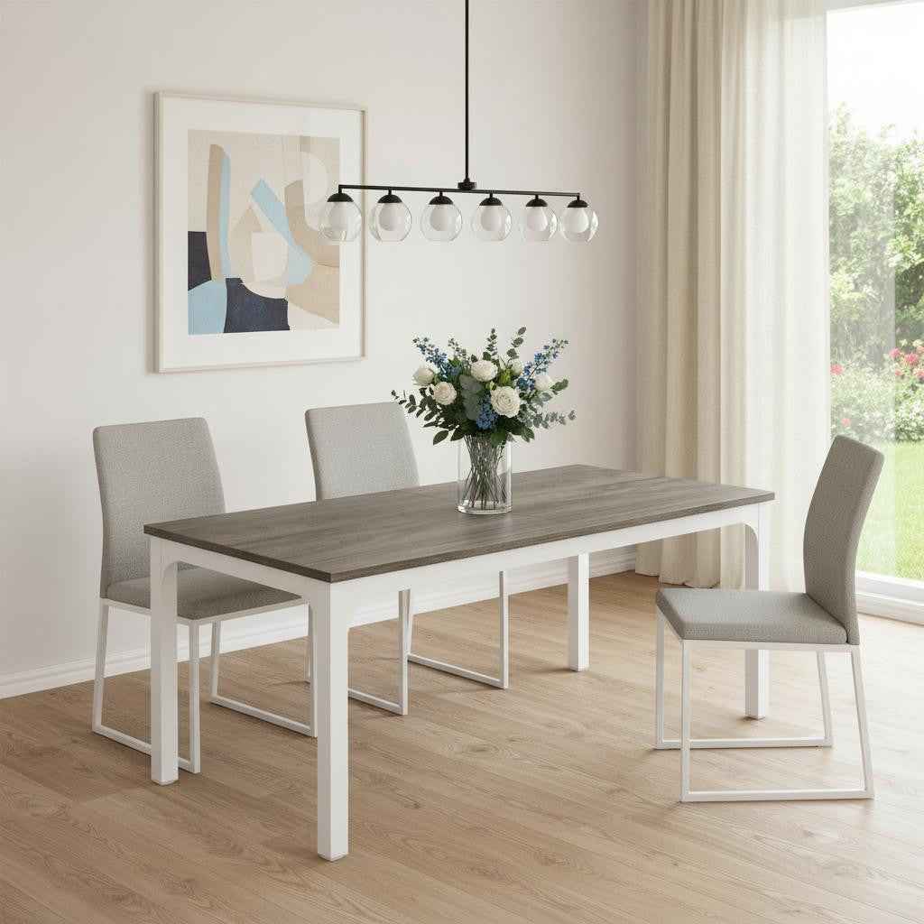 46" Gray Solid Wood Dining Table