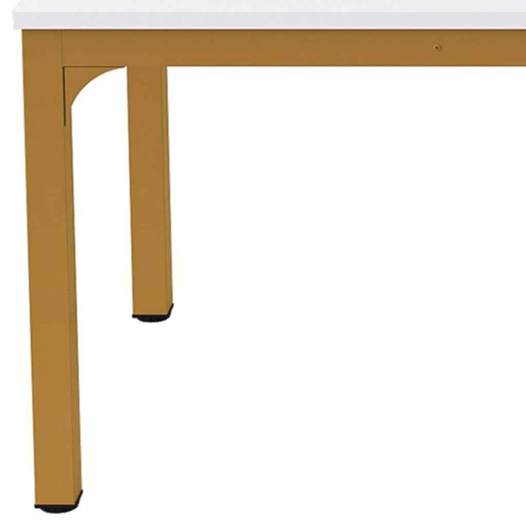 46" White Solid Wood Dining Table