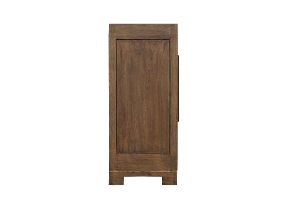 102" Dark Brown Solid Wood Sideboard with Four Doors
