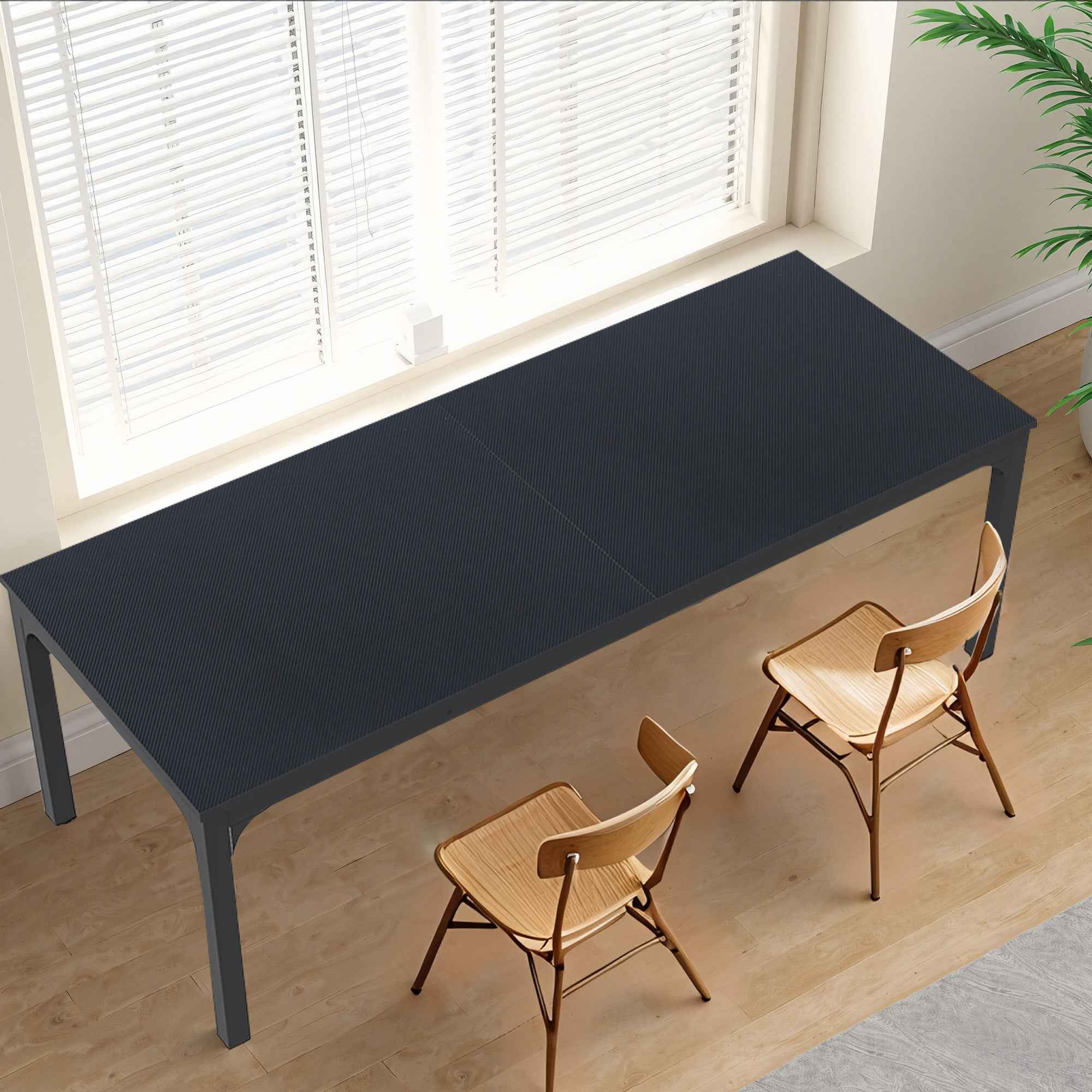 46" Black Solid Wood Dining Table