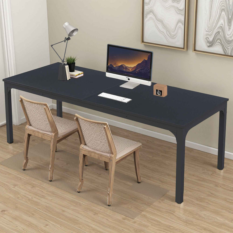 46" Black Solid Wood Dining Table