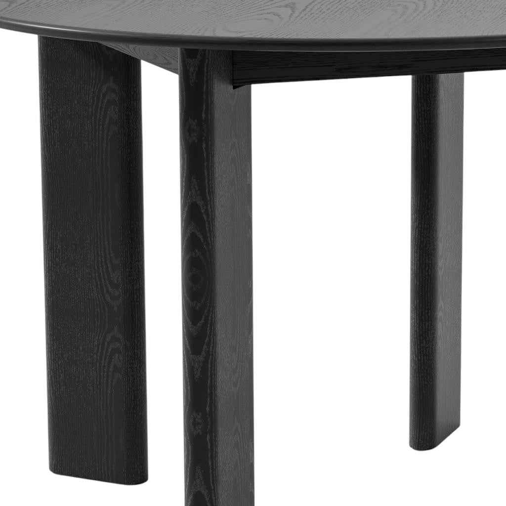 42" Black Solid Wood Round Top Dining Table