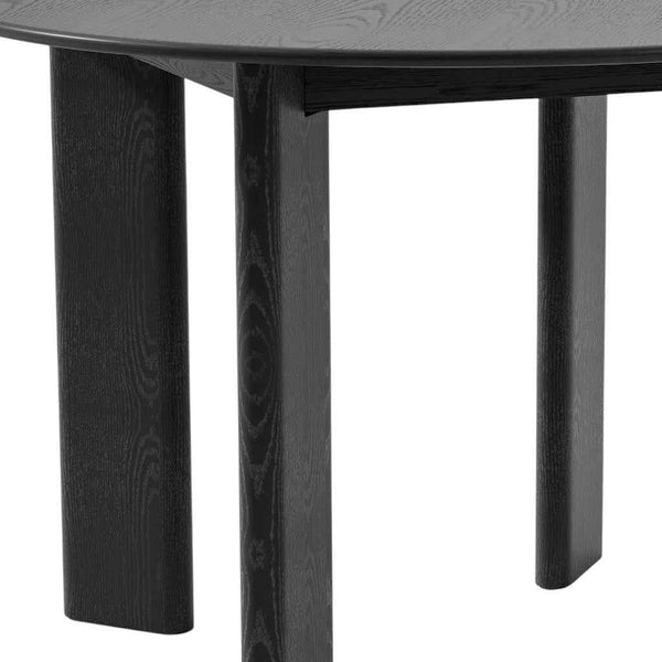 42" Black Solid Wood Round Top Dining Table