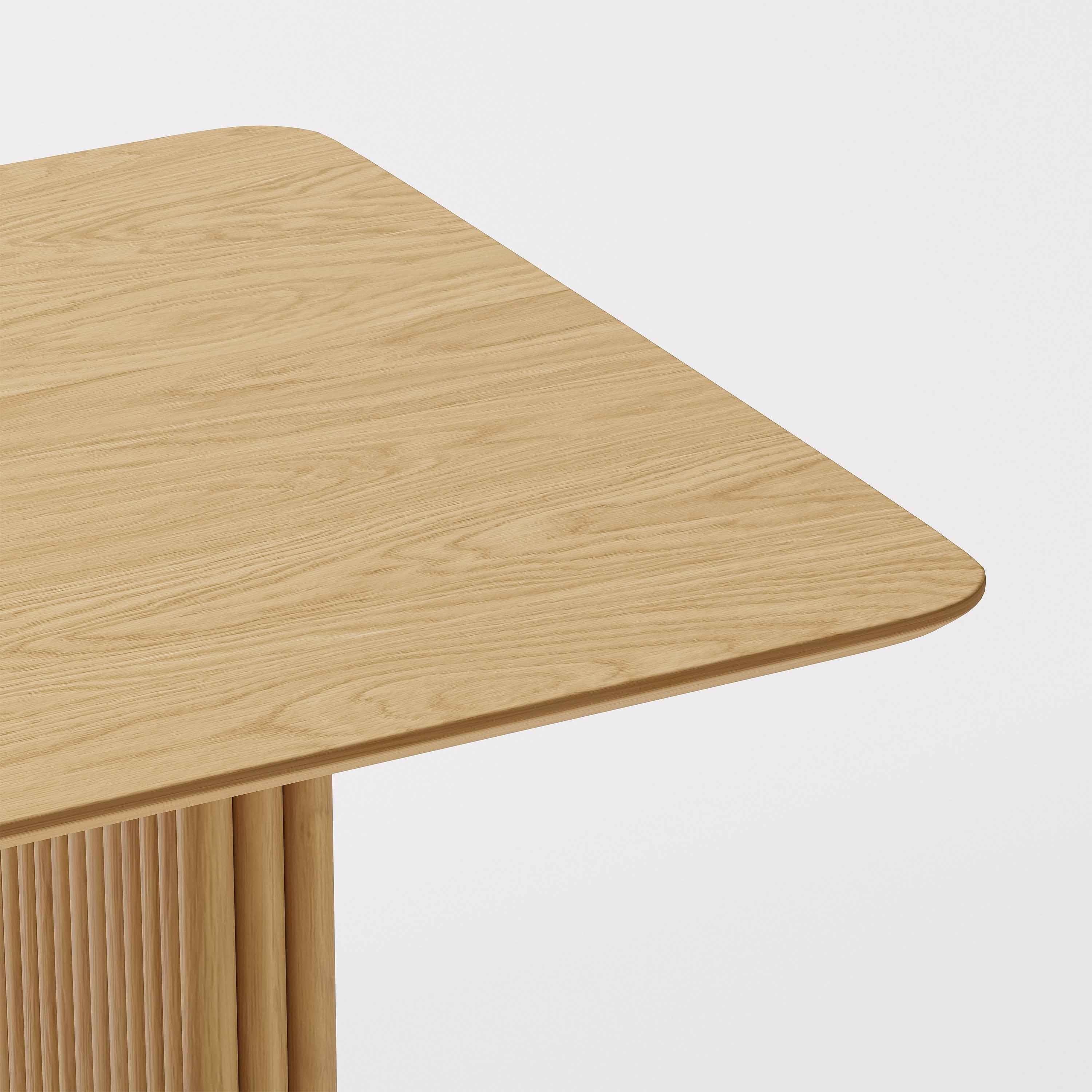 79" Natural Solid Wood Mirrored Double Pedestal Base Dining Table