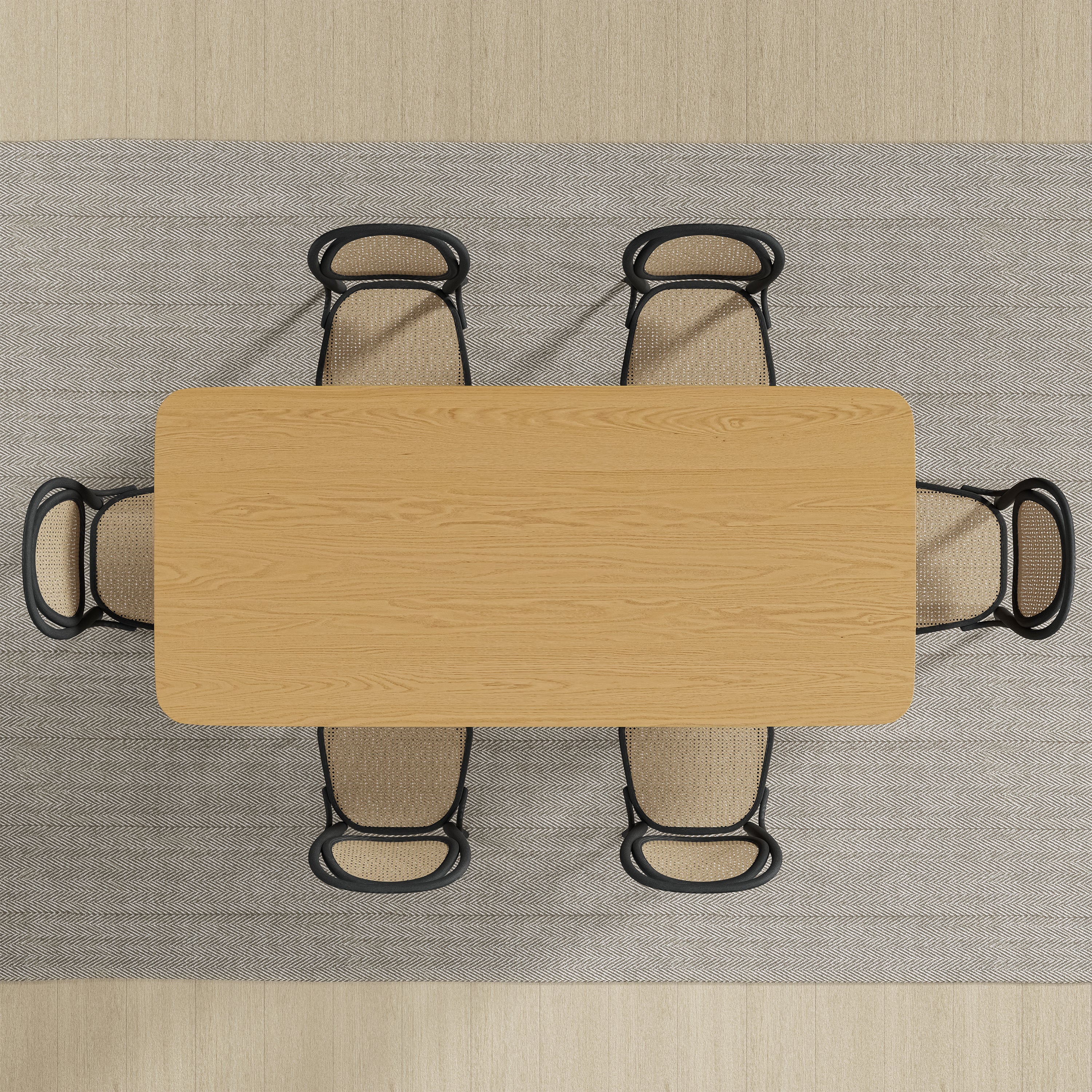 66" Natural Solid Wood Double Pedestal Base Dining Table