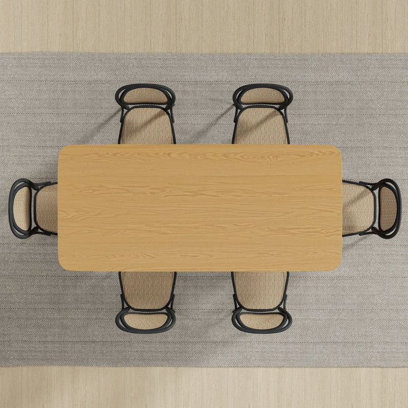 66" Natural Solid Wood Double Pedestal Base Dining Table