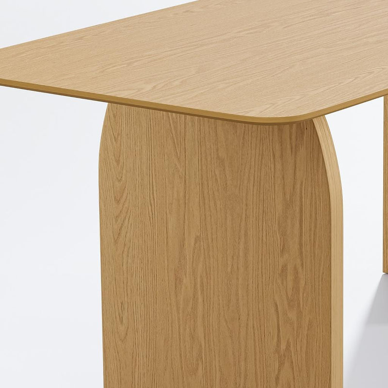 66" Natural Solid Wood Double Pedestal Base Dining Table