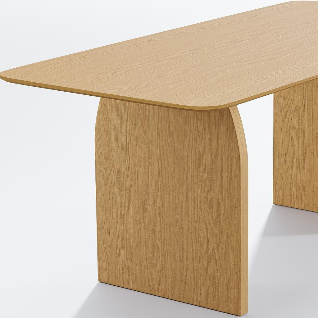 66" Natural Solid Wood Double Pedestal Base Dining Table