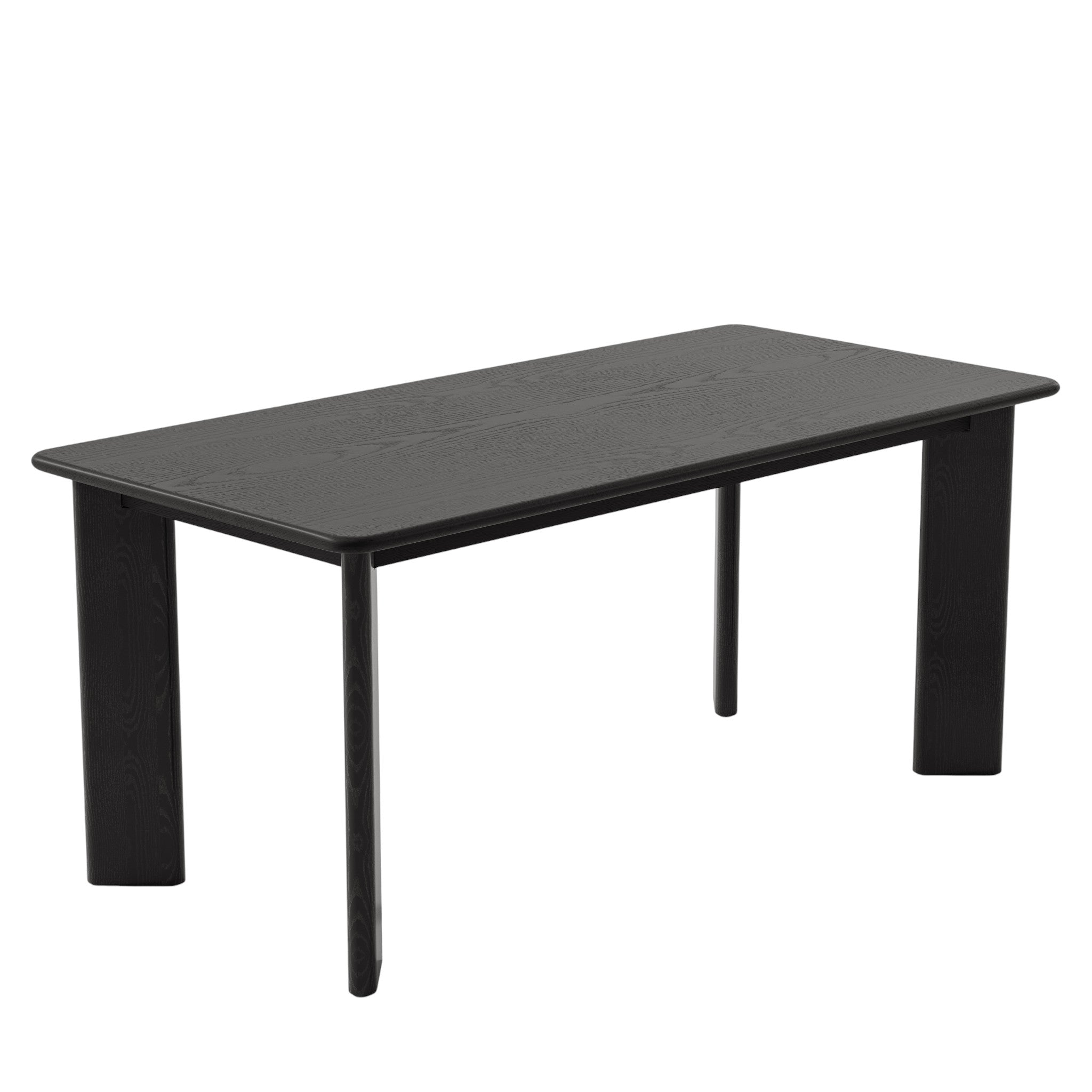66" Black Solid Wood Dining Table Default Title