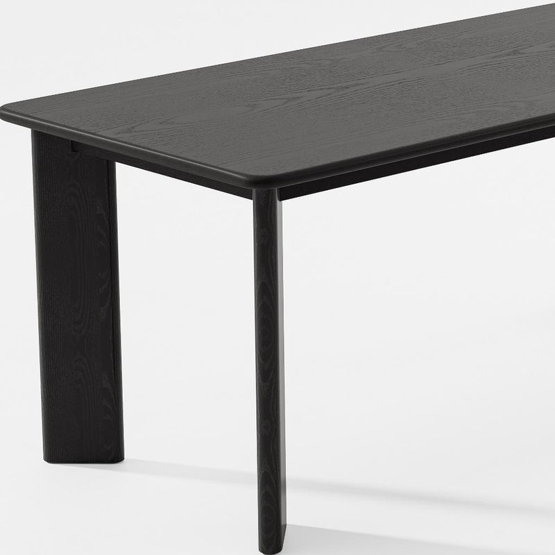 66" Black Solid Wood Dining Table
