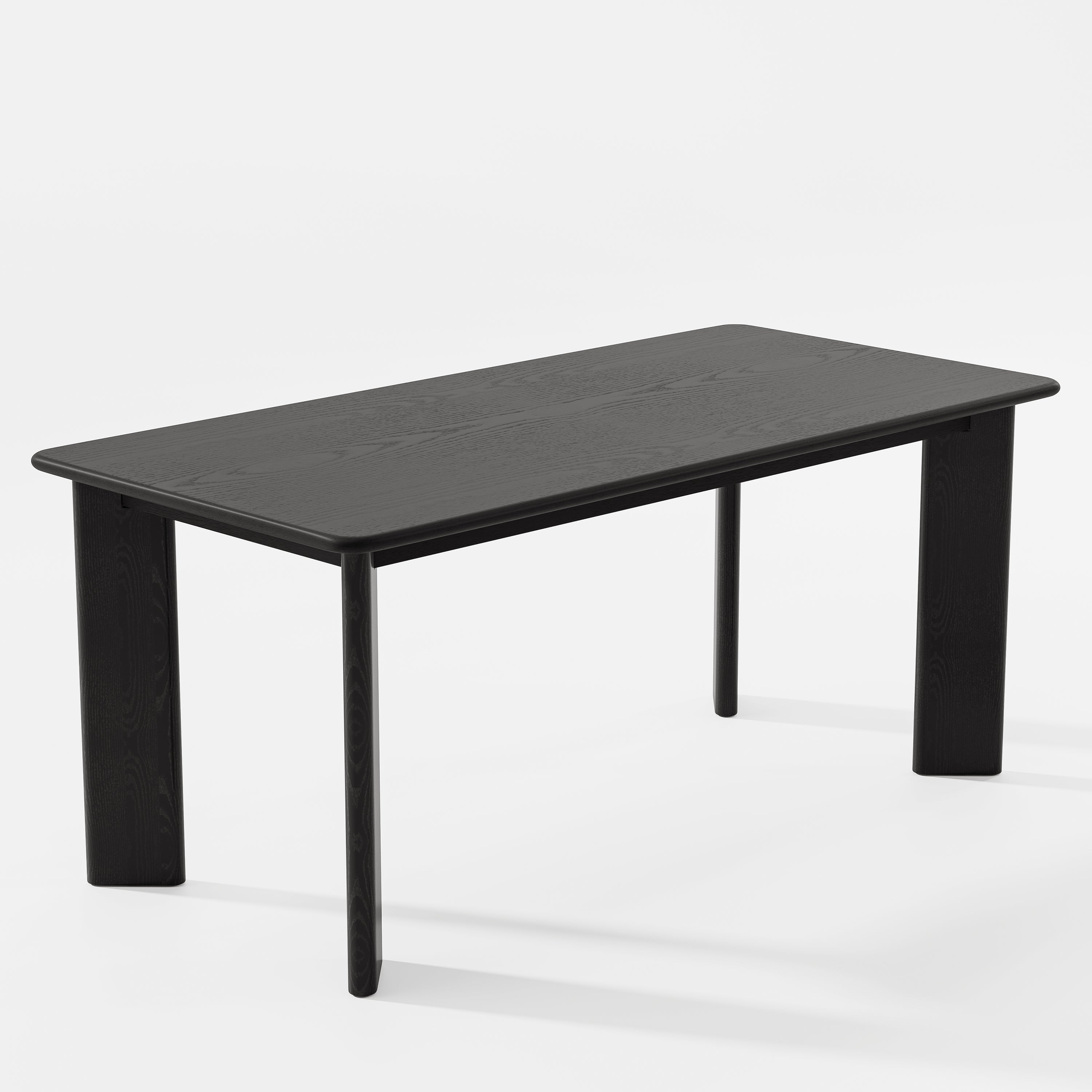66" Black Solid Wood Dining Table