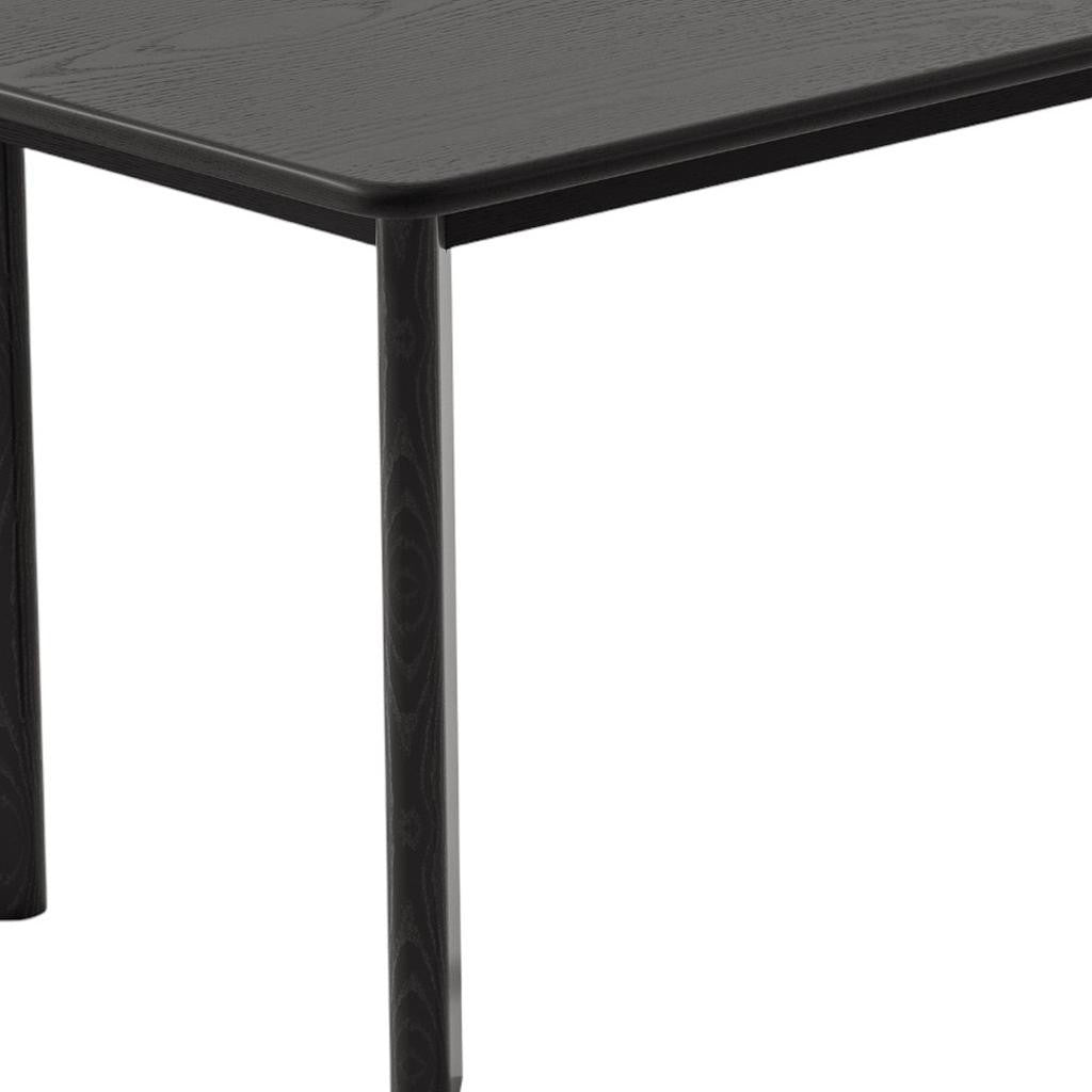 66" Black Solid Wood Dining Table