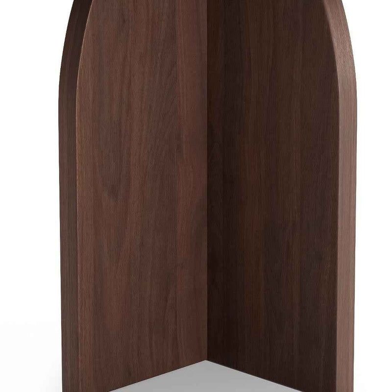 42" Brown Solid Wood Pedestal Base Round Top Dining Table