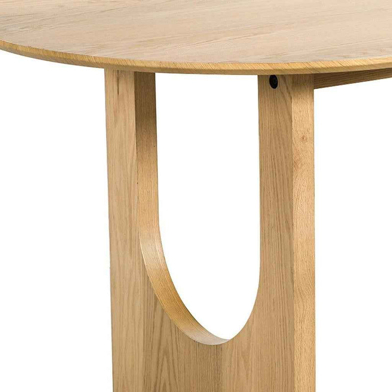 79" Natural Solid Wood Mirrored Double Pedestal Base Oval Dining Table