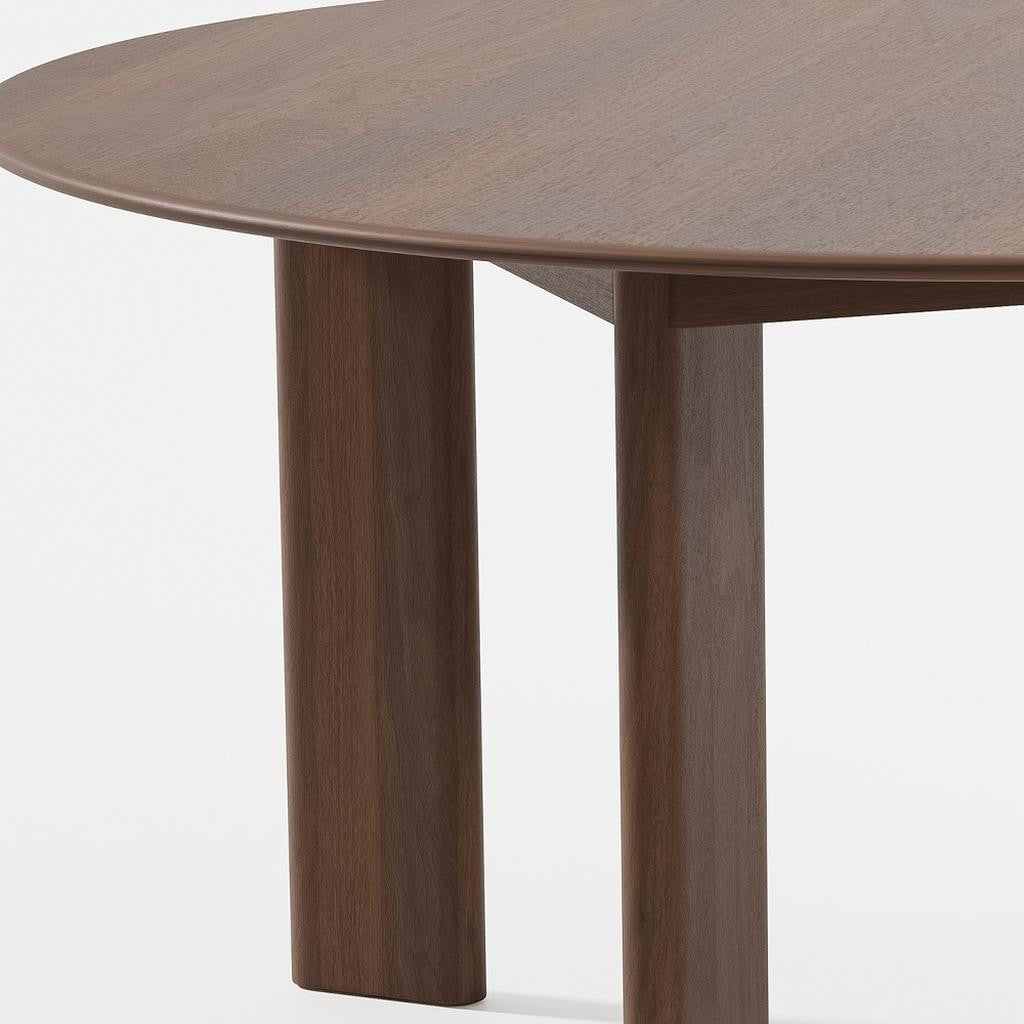 59" Brown Solid Wood Round Top Dining Table Default Title