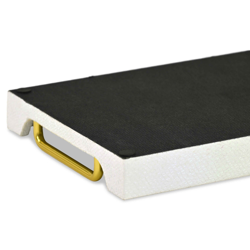 16" White Handmade Serving Tray With Handles