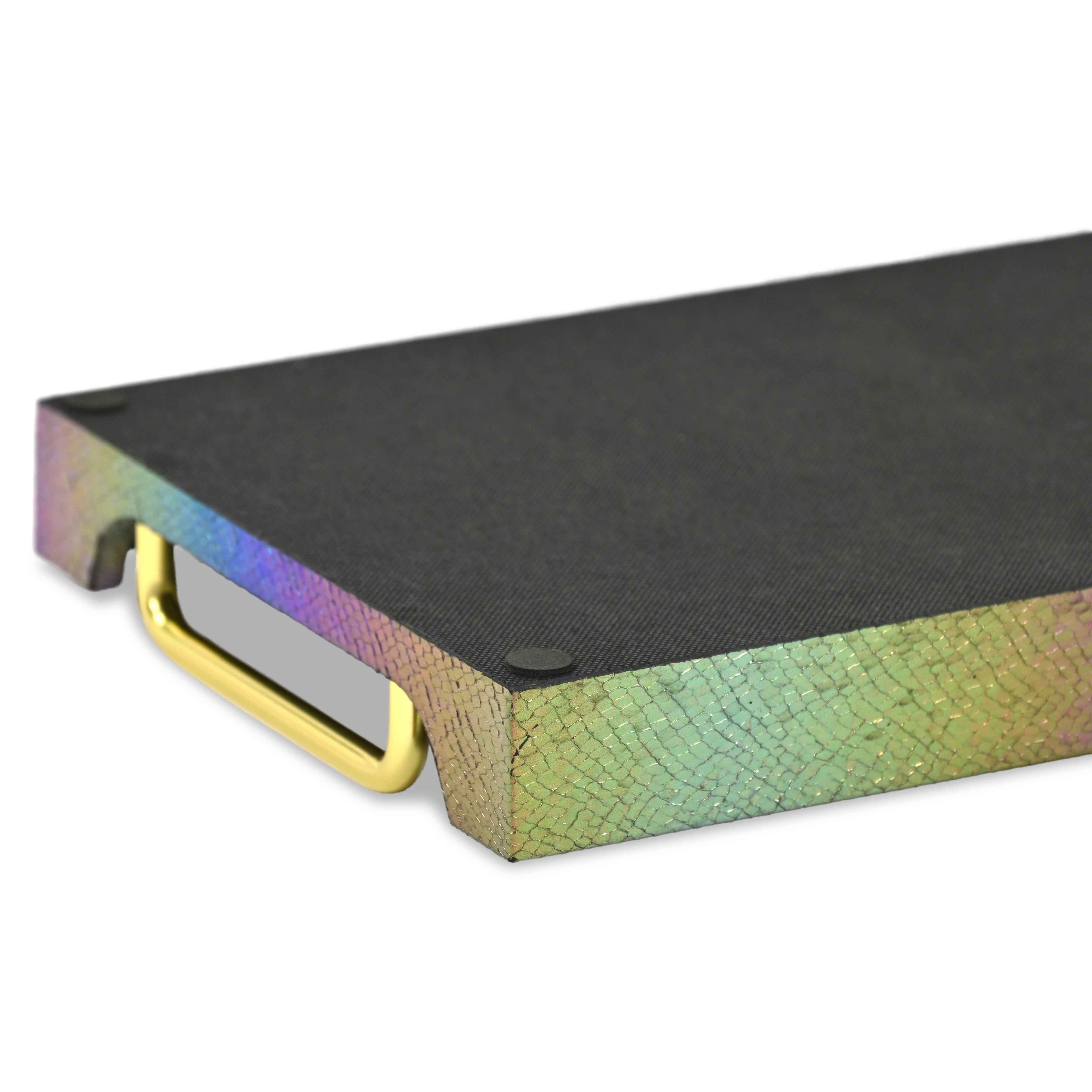 16" Rainbow Handmade Serving Tray With Handles