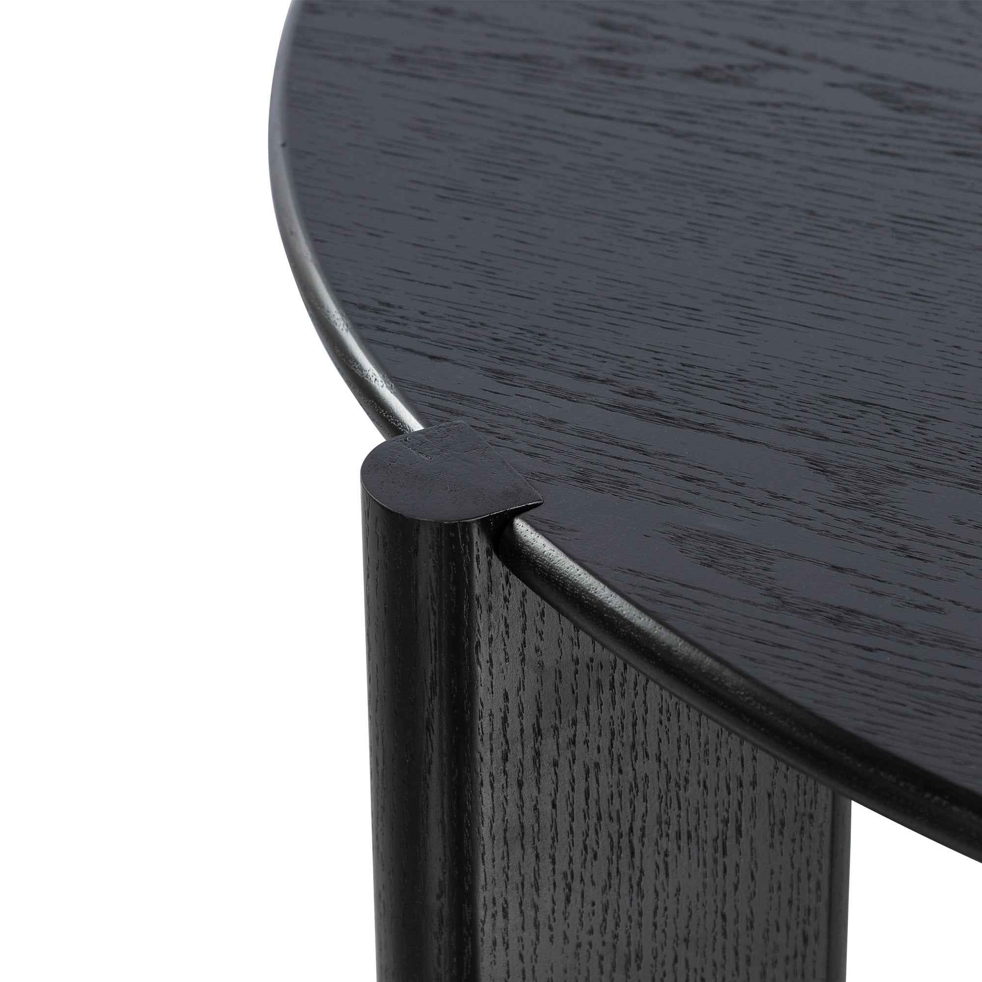 42" Black Solid Wood Mirrored Double Pedestal Base Round Top Dining Table