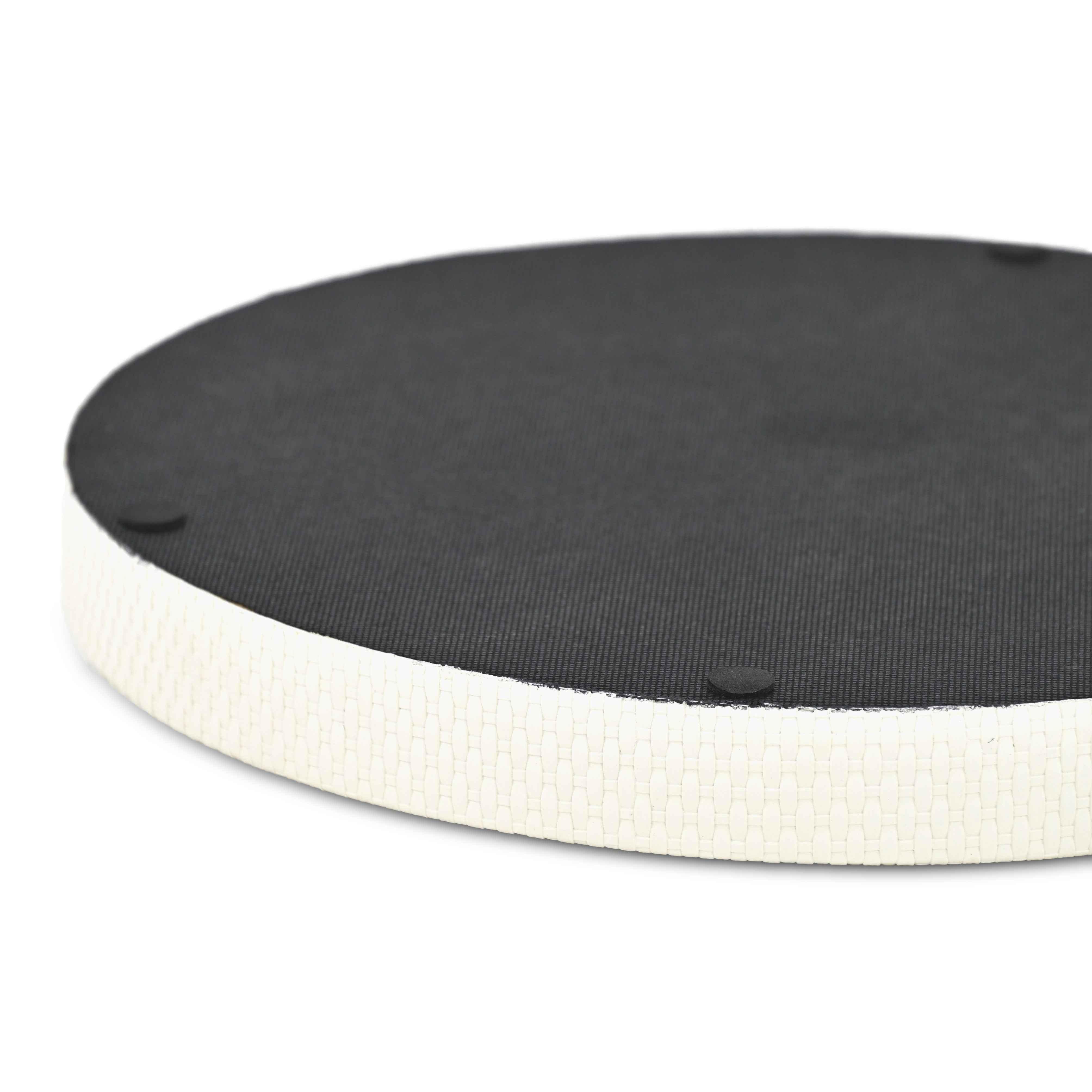 15" White Handmade Round Serving Tray