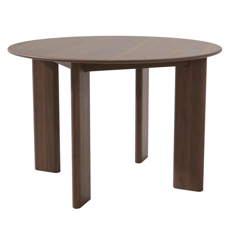45" Brown Solid Wood Round Top Dining Table