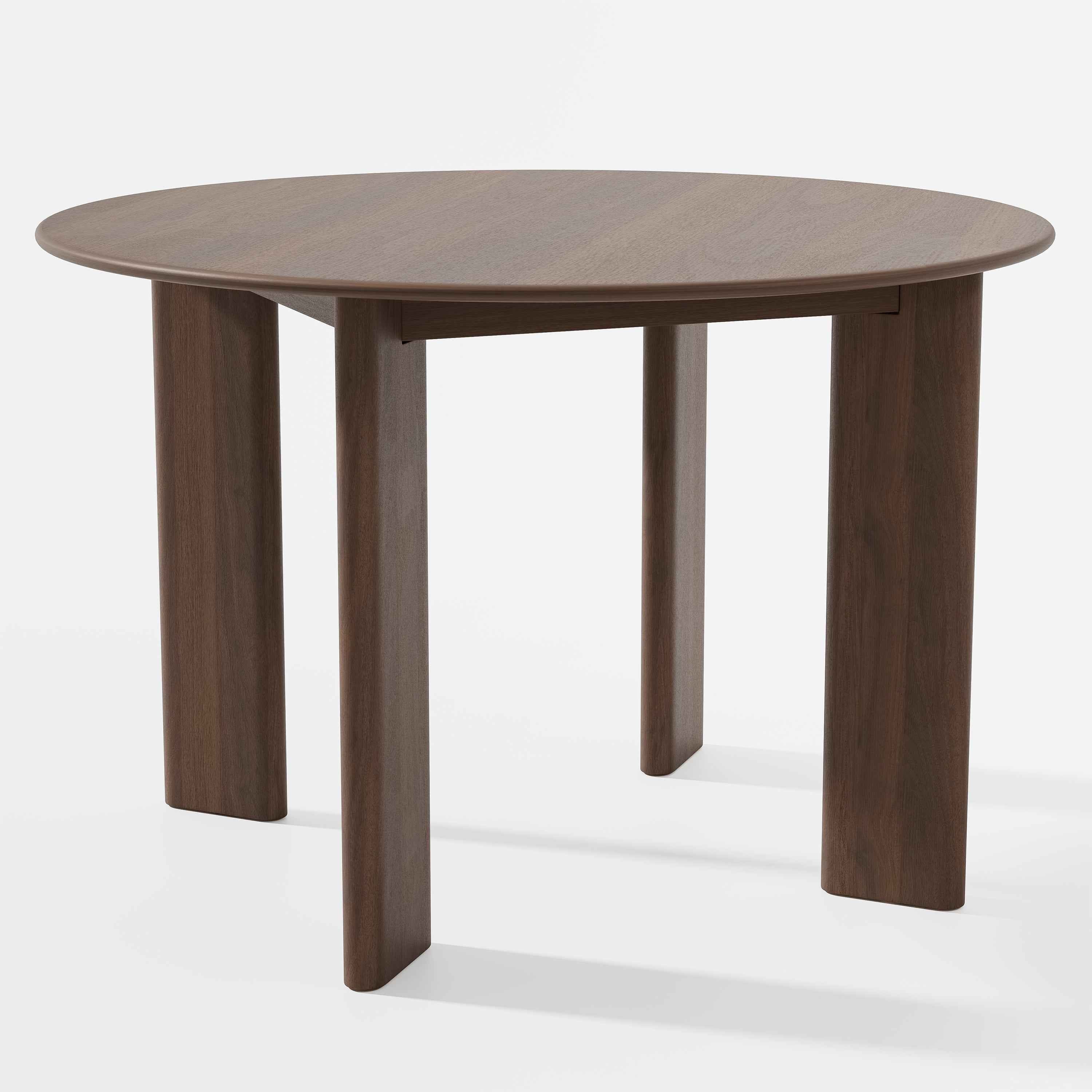 45" Brown Solid Wood Round Top Dining Table