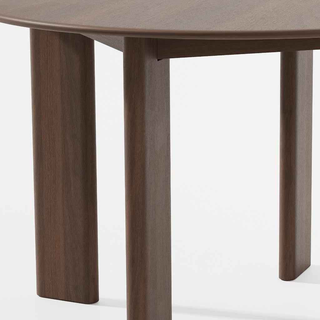 45" Brown Solid Wood Round Top Dining Table