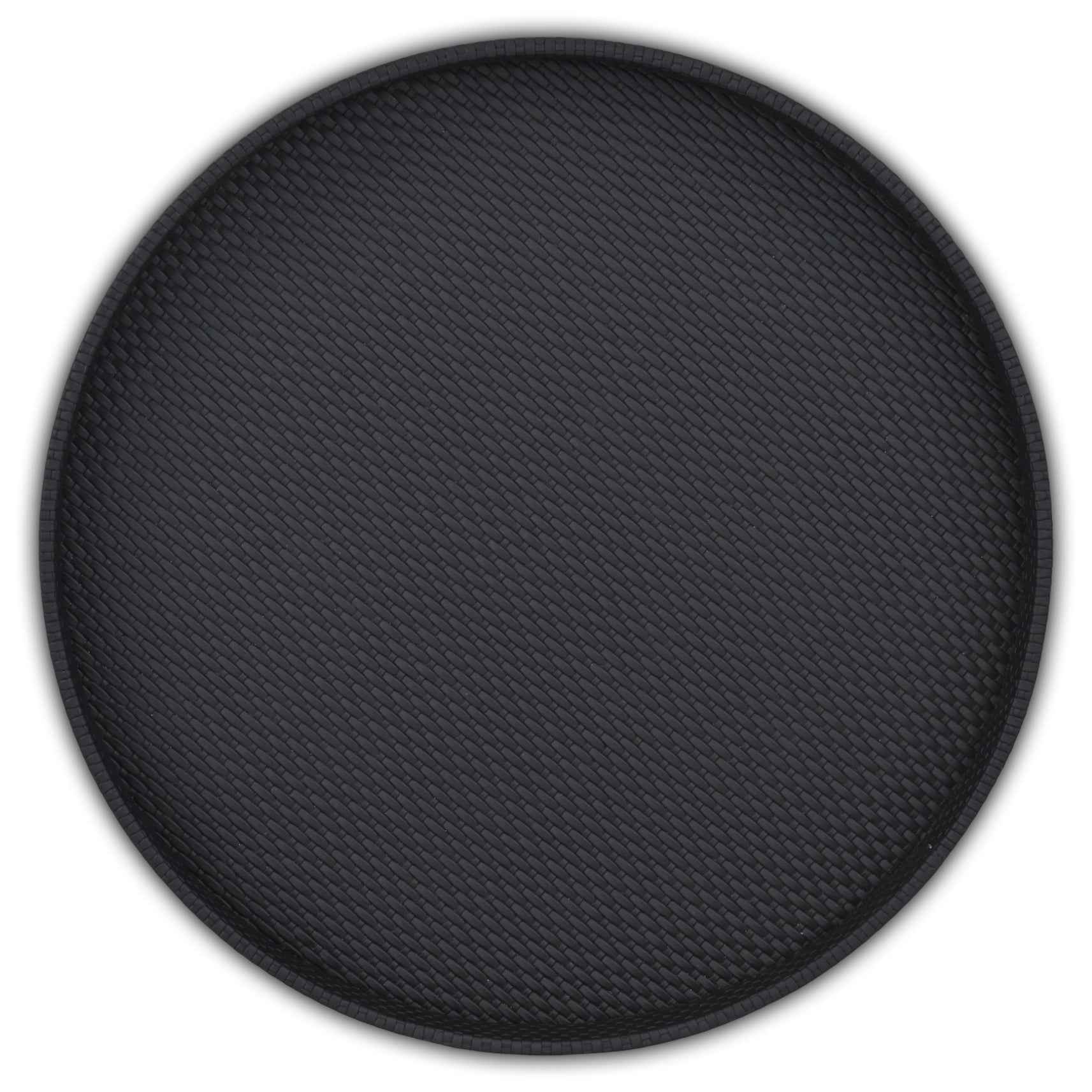 15" Black Handmade Round Serving Tray