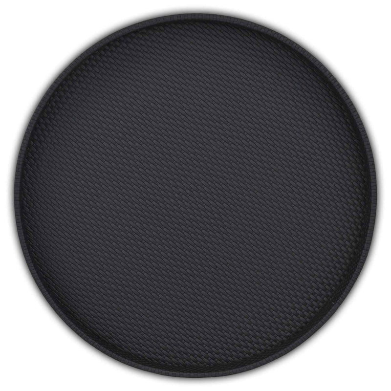 15" Black Handmade Round Serving Tray