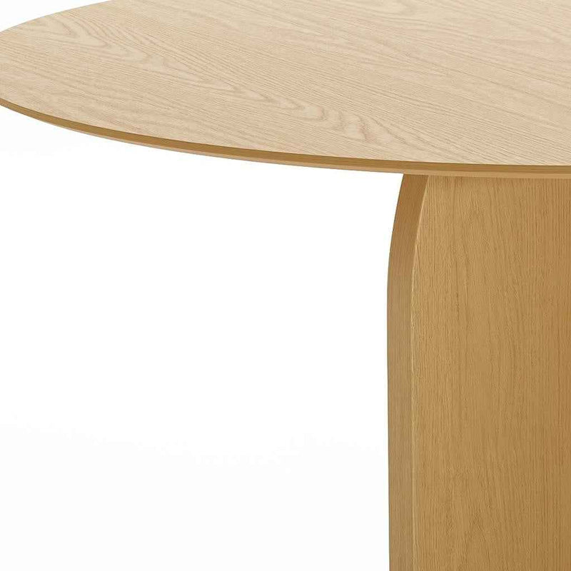 58" Beige Solid Wood Pedestal Base Round Top Dining Table