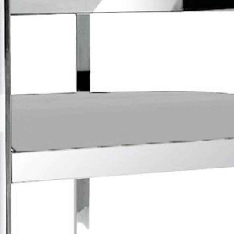 30" Gray and Silver Velvet and Metal Low Back Bar Height Bar Chair