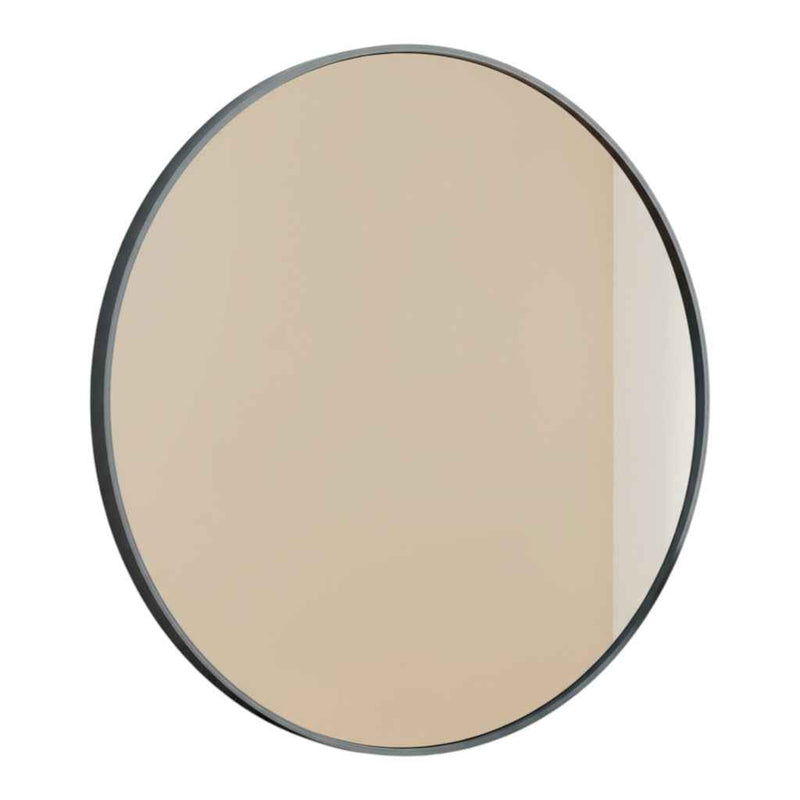 30" Black Metal Round Framed Bathroom Vanity Mirror