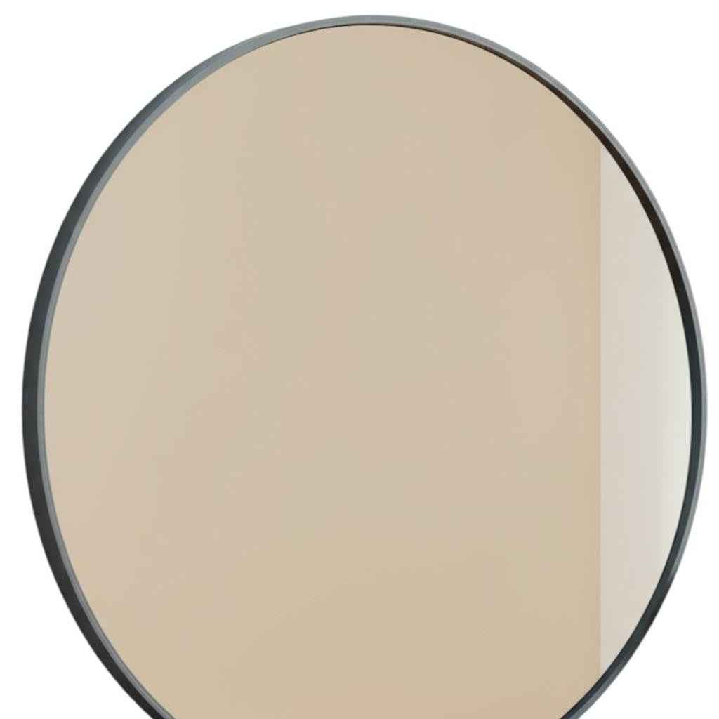 30" Black Metal Round Framed Bathroom Vanity Mirror