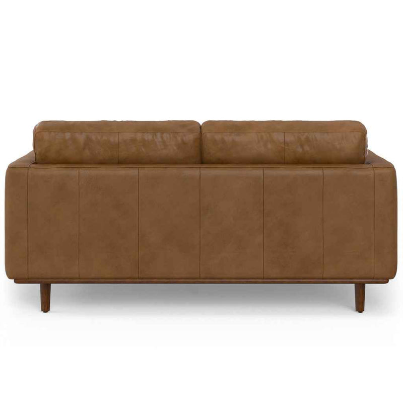 72" Brown Leather Sofa