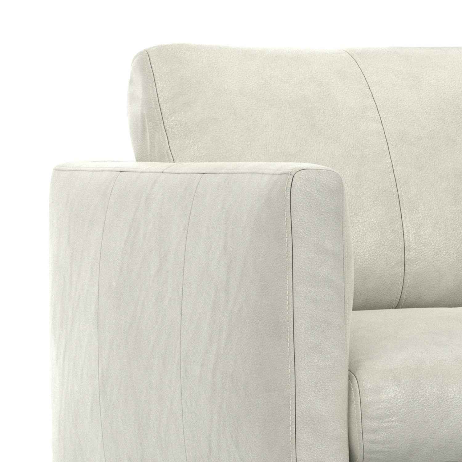 60" Gray Leather Sofa With Black Legs