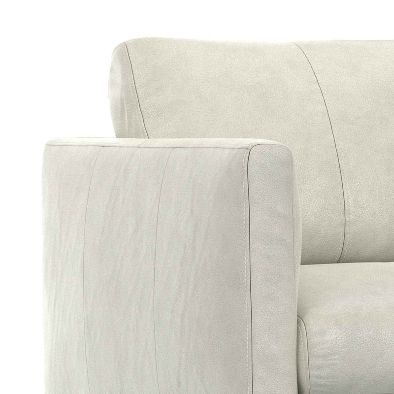 60" Gray Leather Sofa With Black Legs