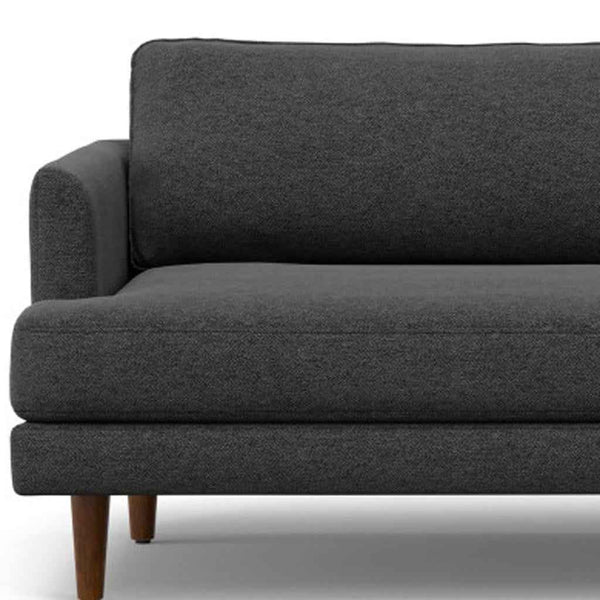 90" Gray Fabric Sofa With Brown Legs