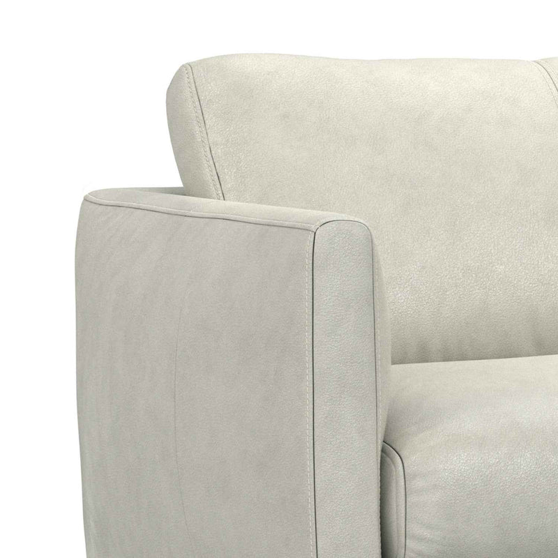 81" Gray Leather Sofa With Black Legs