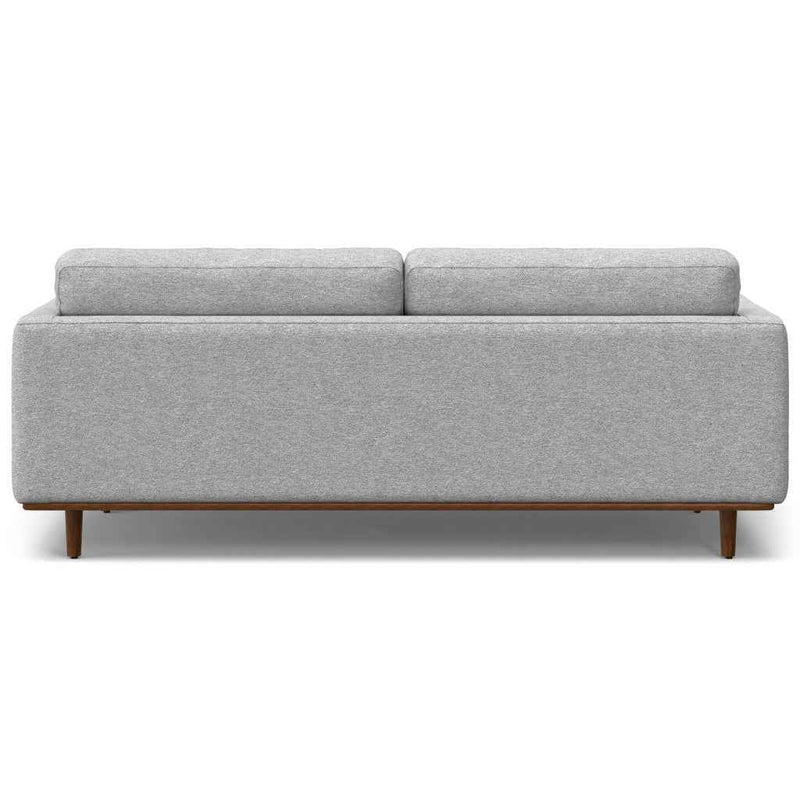 89" Gray Fabric Sofa With Brown Legs
