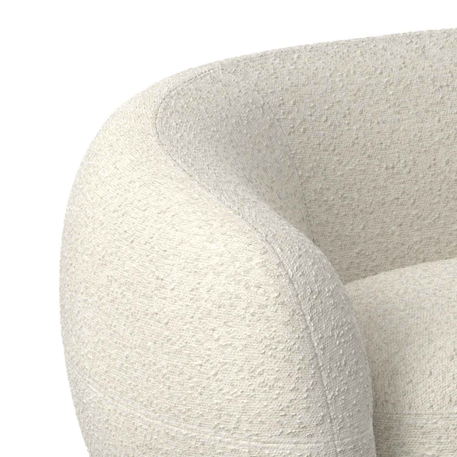 89" Cream Fabric Sofa With Walnut Legs