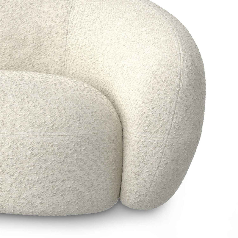 89" Cream Fabric Sofa With Walnut Legs