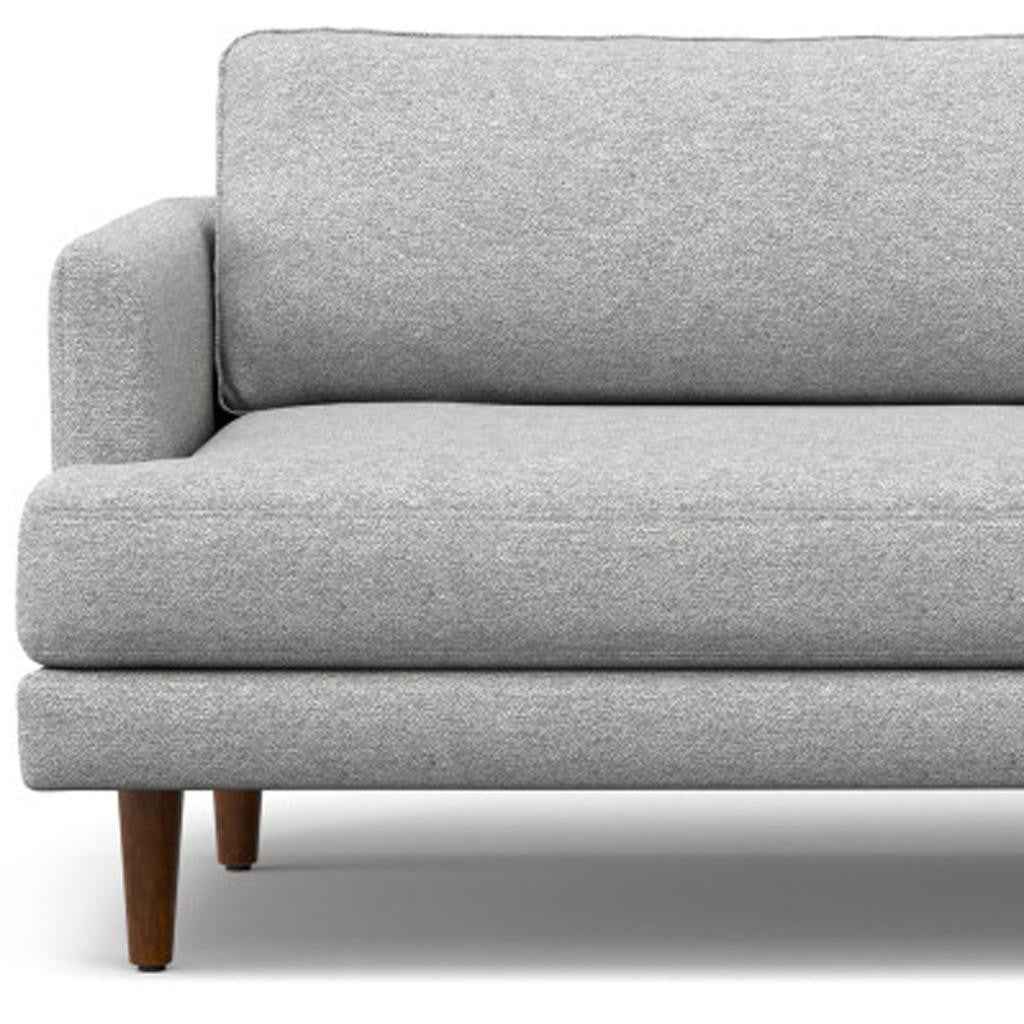 90" Gray Fabric Sofa With Brown Legs
