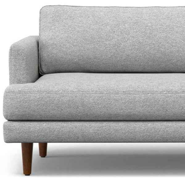 90" Gray Fabric Sofa With Brown Legs