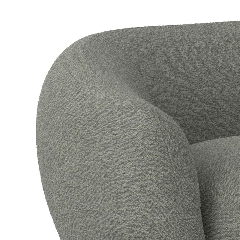 69" Gray Fabric Sofa With Walnut Legs