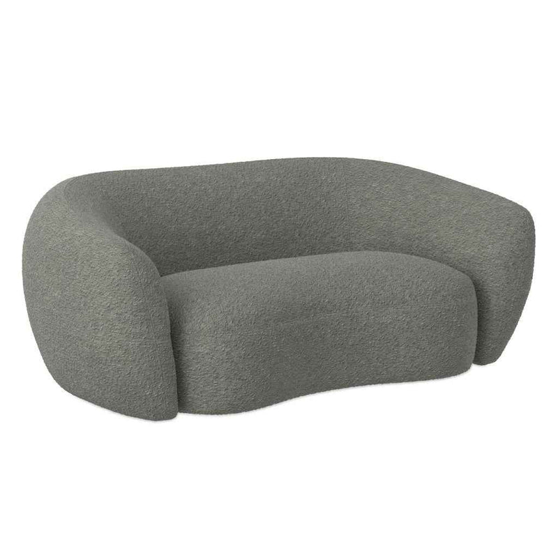 69" Gray Fabric Sofa With Walnut Legs