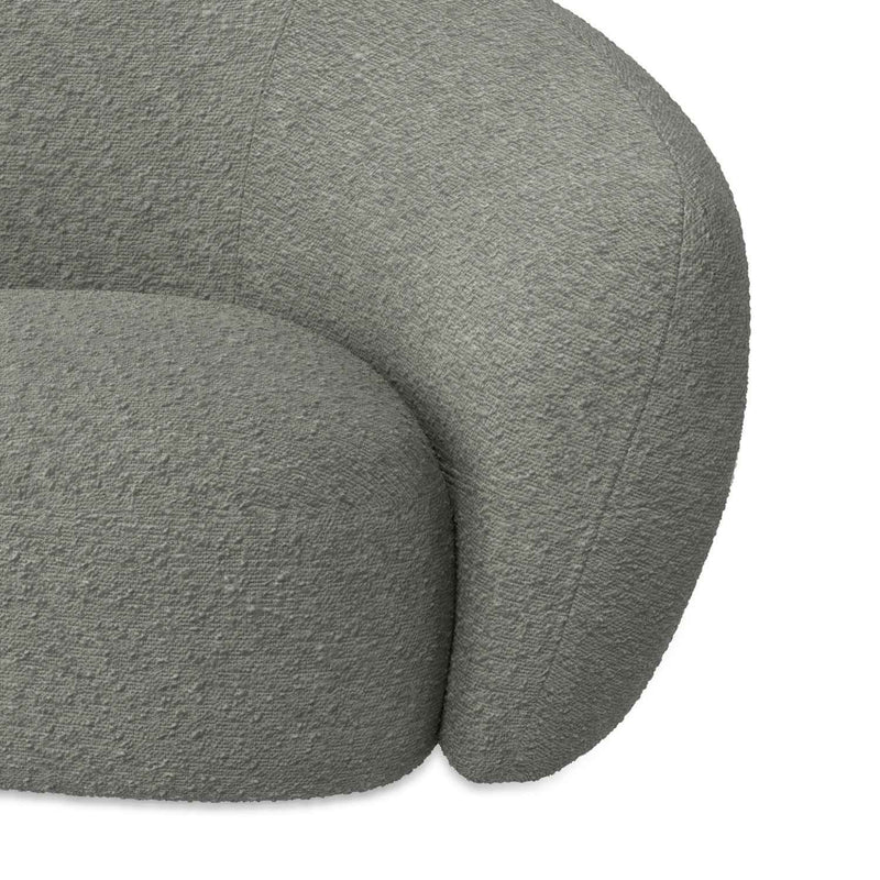 69" Gray Fabric Sofa With Walnut Legs