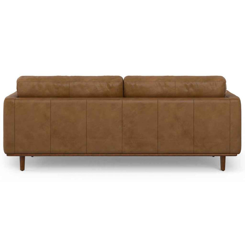 89" Brown Leather Sofa