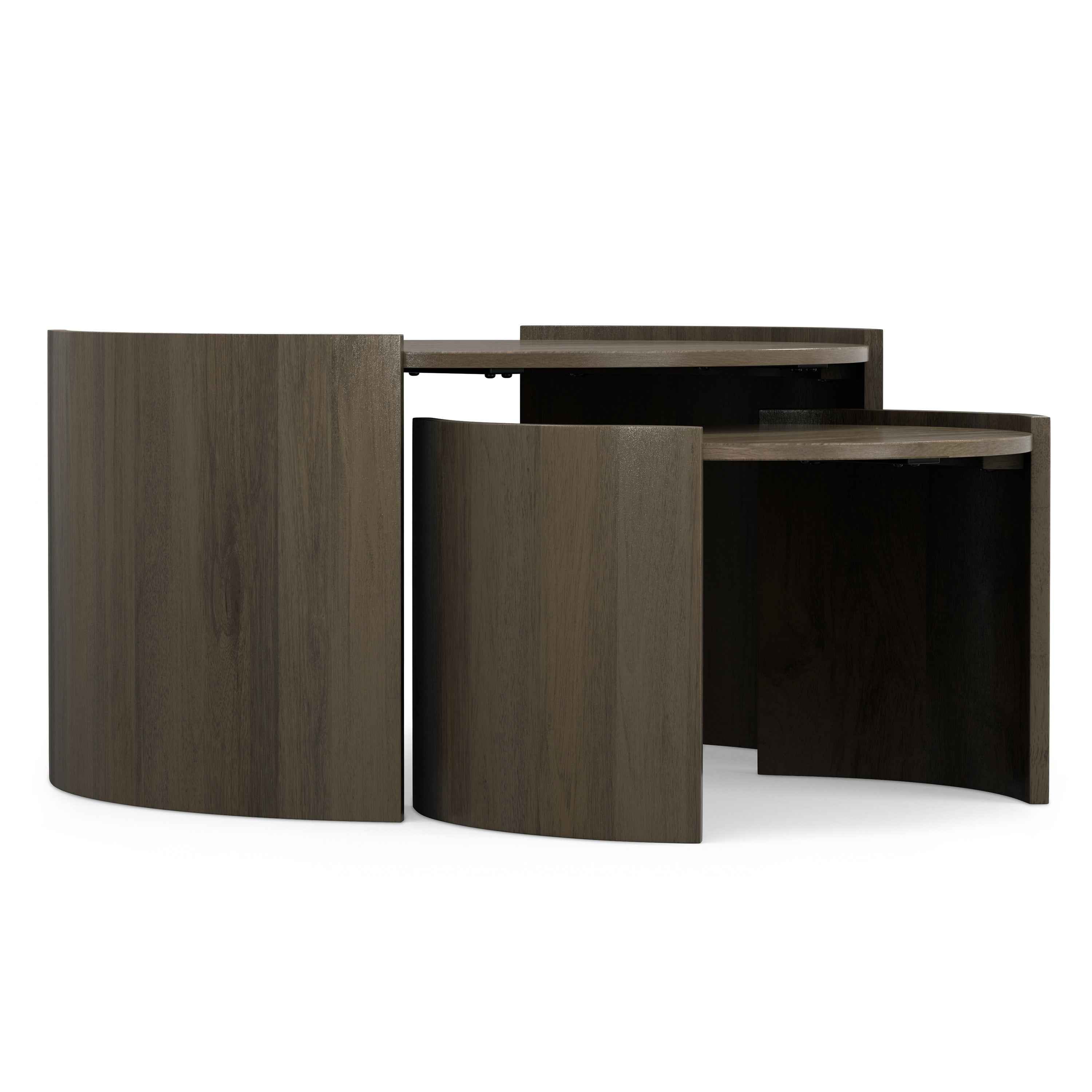 32" Gray Solid Wood Round Solid Coffee Table