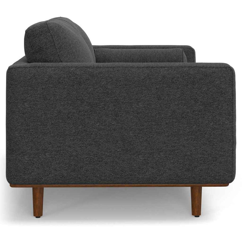 72" Gray Fabric Sofa With Brown Legs